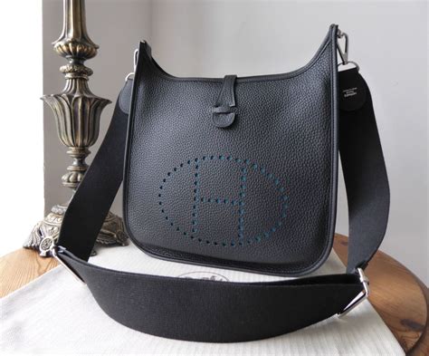 hermes taurillon clemence evelyne iii pm black|evelyne pm bag.